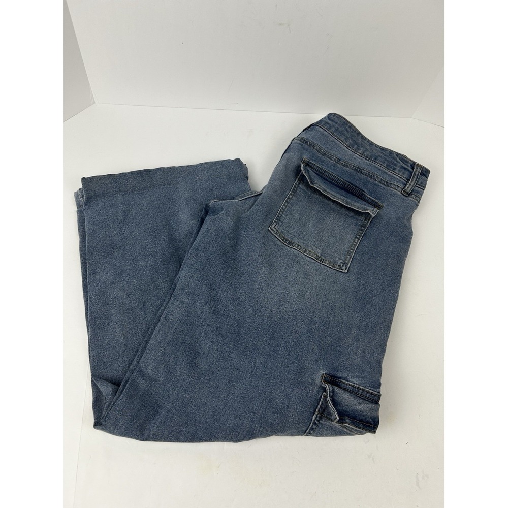 Women's Cargo Wide Leg Blue Jeans Sz 10 Juniors